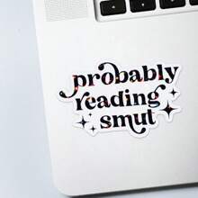 1/2/5pcs Probably Reading Smut Sticker | Fun And Quirky Vinyl Decal For Planners, Journals, And Laptops | Cute And Mindful Design For Meditation, Wellness Enthusiasts, And Book Lovers | , Artsy, Positive Affirmation Sticker - Multicolor - View 5