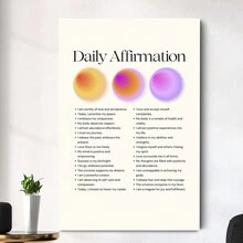 Positive Daily Affirmation Canvas Art, Boost Confidence And Inner Peace, Inspirational Quotes For Everyday, Perfect Home Décor,Suitable For Bedroom, Kitchen, Dining Room, Living Room, Office And Other Home Decoration Wall