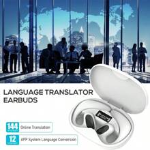 Language Translator Earbuds Supports 150 Language Online Real Time Voice Translator Device, Supports Music, Phone, And Regular Headphone Functions - White - View 5