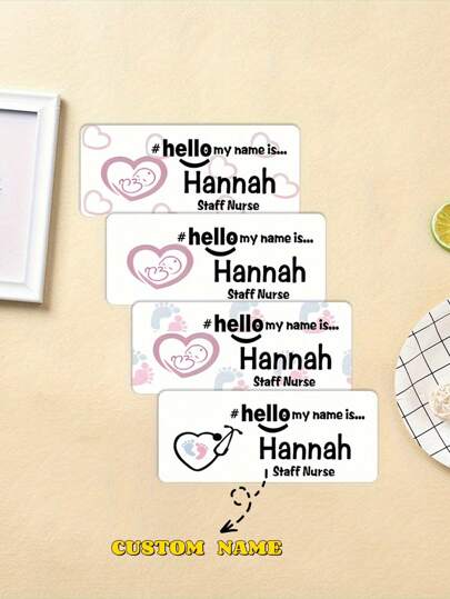 1pc Customized Acrylic Name Badge, Text Personalized ID Tag For Work, School, Events, Kids, Doctors, Nurses, Special Gift