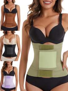 3pcs Adjustable Hook And Loop Waist Trainer Belt, Sports Corset Band For Postpartum Body Shaper - Multicolor - View 12