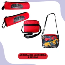 3-Piece School Backpack Kit With Lunch Box And Pencil Case + Coloring Book For Back To School - 紅色 - 查看 5