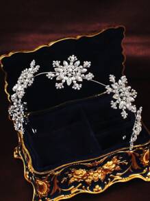 1 Phụ kiện cô dâu Dây buộc tóc thiết kế bông tuyết, cũng thích hợp để chụp ảnh cưới, các bữa tiệc và lễ hội, vương miện trang trí Royal Boho - Bạc - Xem 2