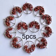 5pcs/set Creative Tree Detail Round DIY Pendant For Women For DIY Jewelry Making - Multicolor - View 15