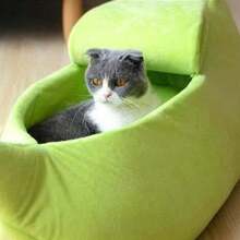 1 件香蕉形宠物床,封闭式设计,柔软舒适的猫/狗/仓鼠/小动物床,适合所有季节,带钩环扣 - 彩色 - 查看 8