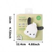 1pc Sanrio Character Pochacco 3D Anti-Bacterial Hair Drying Cap, Super Absorbent Material, Washable 100 Times, Cute Cartoon Design, Perfect For Daily Use, Hair Drying Cap/Towel - Green - View 6