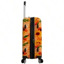 欧洲品牌法国设计 20 英寸聚碳酸酯材料手提箱，全印花可扩展容量静音旋转轮，安全锁，多种颜色，防水防刮，1 年保修，旅行、度假必备，优雅、时尚、轻便舒适，非常适合家庭旅行和送礼，顶级商品，春夏鲜艳色彩，适合男士和女士，低成本航空随身行李 - A - 查看 2