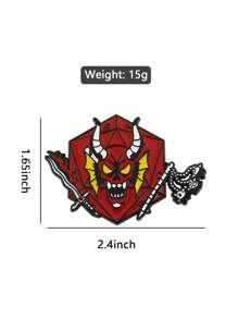 1 pieza Accesorio decorativo de moda de estilo punk en forma de animal oscuro de metal, insignia/pin para prendas de vestir y bolsas, amuleto para ropa y mochilas escolares