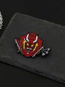 1 pieza Accesorio decorativo de moda de estilo punk en forma de animal oscuro de metal, insignia/pin para prendas de vestir y bolsas, amuleto para ropa y mochilas escolares