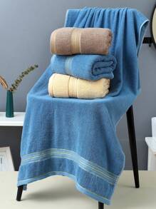 1pc Thin Rectangular Bath Towel, 70*140cm, Minimalist Jacquard Pattern OR 1pc Soft, Absorbent, Quick-Drying, Non-Fading Hand/Face Towel, 34*72cm, Suitable For Bathroom, Hotel, Travel, Party, Holiday Gift, Salon, Unisex, All Seasons