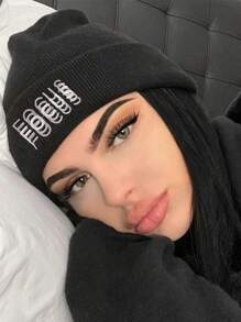 1pc NY Letter Embroidery Beanie Unisex Winter Hats Daily Slouchy Beanies Skull Cap Outdoor Knit Hats For Men Women