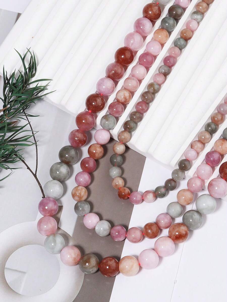1 Strand Natural Alxa Chalcedony Beads Round Loose Spacer Beads 6 8 10mm Strand For Jewelry Making DIY Bracelet Necklace Needlework Accessories - Multicolor - View 1