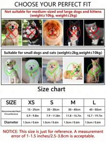PETSIN 1pc Polyester Black & White Plaid Pattern Pet Collar, Suitable For Medium & Small Cats & Dogs (Not Suitable For Large Dogs) - Multicolor - View 5