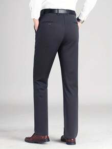 1 Pair Men's Thickened Business Casual Pants, Warm For Autumn/Winter Commuting