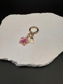 HAILIAN 1pc Alloy Material Cherry Blossom Shaped Keychain Delie Flower Decoration With Metal Tag Suitable For Bags Car Keys Couples Birthday Holiday Gifts Pink Gifts For Women