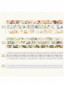 Vintage Botanical Scrapbooking Supplies Set, Aesthetic Floral Scrapbook Kit For Bullet Journaling, Planner DIY, 12pcs Papers And Washi Tapes, Stickers For Girls, Women, Crafting Gift Back To School,Back To School,School Supplies