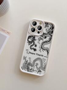 1 件奢华龙纹竖条纹玛瑙手机壳适用于 Apple///Redmi/Infinix/Vivo/Oppo - 米色 - 查看 2