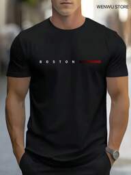 Camiseta Masculina Boston 30.1 Classico Manga Curta Estilo Casual Masculino Premium Primavera Verão