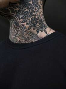 Men's Slim Fit 100% Cotton O-Neck T-Shirt - Christmas - New Year's Eve - Beach - Vacation - Black - View 7