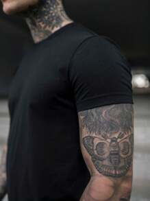 Men's Slim Fit 100% Cotton O-Neck T-Shirt - Christmas - New Year's Eve - Beach - Vacation - Black - View 6