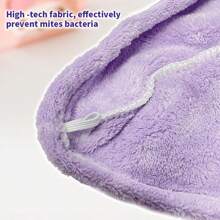 Miniso 1pc Sanrio Kuromi 3D Anti-Bacterial Hair Drying Cap, Super Absorbent Material, Washable 100 Times, Cute Cartoon Design, Perfect For Daily Use, Hair Drying Cap/Towel - Purple - View 5