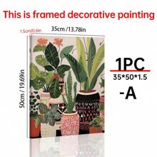 1pc Boho Boho Antique Vase, House Plant Mural, Wall Canvas Art, Home Poster, Framed Art Gift,Wall Art Gifts Birthday Graduation - Multicolor - View 17