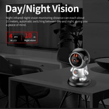 Cámara Interior, Cámara Robot WiFi 1080P para Segurid ad en el Hogar, Cámara para Mascotas, Monitor para Bebés con Aplicación, Cámara Giratoria Inteligente con Detección - Gris - Ver 11