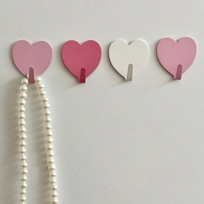 1/3/5/10/15/20 piezas Ganchos de pared con forma de corazón autoadhesivos, ganchos para llaves con pegamento fuerte para pegar en dormitorio, dormitorio, sin necesidad de taladrar, decoración del hogar, baño, organizador de baño, decoración de otoño, regreso a la escuela