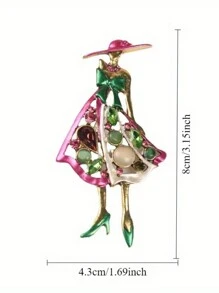 New Elegant Girls' Brooch, Luxury Women's Wrist Corsage Pin, Colorful Crystal Dress Brooch For Girls - Pin 1 - View 5