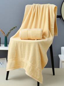 1pc Thin Rectangular Bath Towel, 70*140cm, Minimalist Jacquard Pattern OR 1pc Soft, Absorbent, Quick-Drying, Non-Fading Hand/Face Towel, 34*72cm, Suitable For Bathroom, Hotel, Travel, Party, Holiday Gift, Salon, Unisex, All Seasons