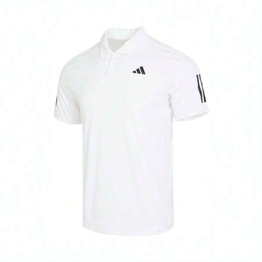 Adidas 男士 CLUB SMU3S POLOPOLO 针织翻领短袖T恤 TIS2295 - 白色 - 查看 1