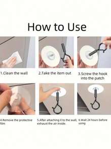 4 piezas Ganchos modernos de acero inoxidable autoadhesivos - No se requiere perforación, fácil instalación, adecuado para colgar plantas pequeñas y decoraciones - Hecho de metal y plástico duraderos, ahorro de espacio, con recubrimiento antioxidante - Multicolor - Ver 5