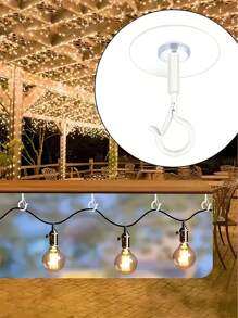 4 piezas Ganchos modernos de acero inoxidable autoadhesivos - No se requiere perforación, fácil instalación, adecuado para colgar plantas pequeñas y decoraciones - Hecho de metal y plástico duraderos, ahorro de espacio, con recubrimiento antioxidante - Multicolor - Ver 9