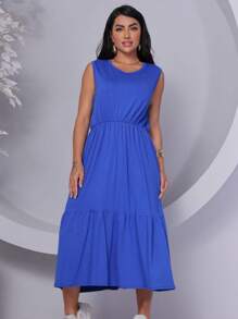 Women's Casual Fleece Dress, Fresh For This Summer - Xanh đậm - Xem 1