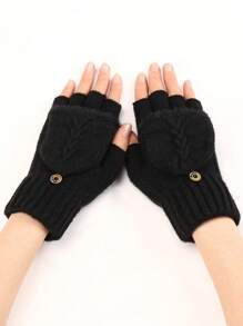 1 paire de gants sans doigts tricotés pour femmes avec motif torsadé et bord à franges. Réchauffe-bras mode en mélange de laine pour l'automne/l'hiver, idéal pour écrire, le bureau, le ski, garder au chaud