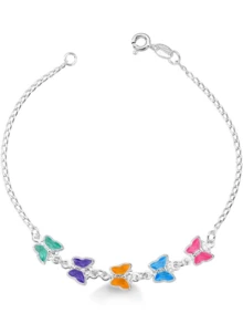 Colorful Butterfly Bracelet With Zirconia 925 Sterling Silver - bướm đầy màu sắc - Xem 3