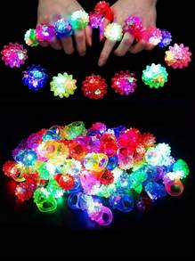 5/10 piezas Anillos de gel suave con LED, anillos luminosos con forma de fresa, excelentes para fiestas, cumpleaños, San Valentín, Año Nuevo, carnaval, decoración del hogar, juguetes, luces LED intermitentes, artículos luminosos. Adecuado para bodas, discotecas, bares, conciertos, regalos creativos para hombres, festivales, San Valentín, festivales de música, fiestas de club (Nota: surtido aleatorio) - Multicolor - Ver 7