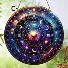 1pc, Đồ trang trí cửa sổ bằng acrylic nhuộm màu 5D giả, Tấm acrylic huyền bí, Đồ trang trí mặt trời hình tròn theo phong cách huyền bí, Đồ trang trí nhà cửa, Đồ trang trí sân vườn, Đồ trang trí treo ngoài trời, Quà sinh nhật cho những người yêu thích huyền bí - Nhiều màu - Xem 9