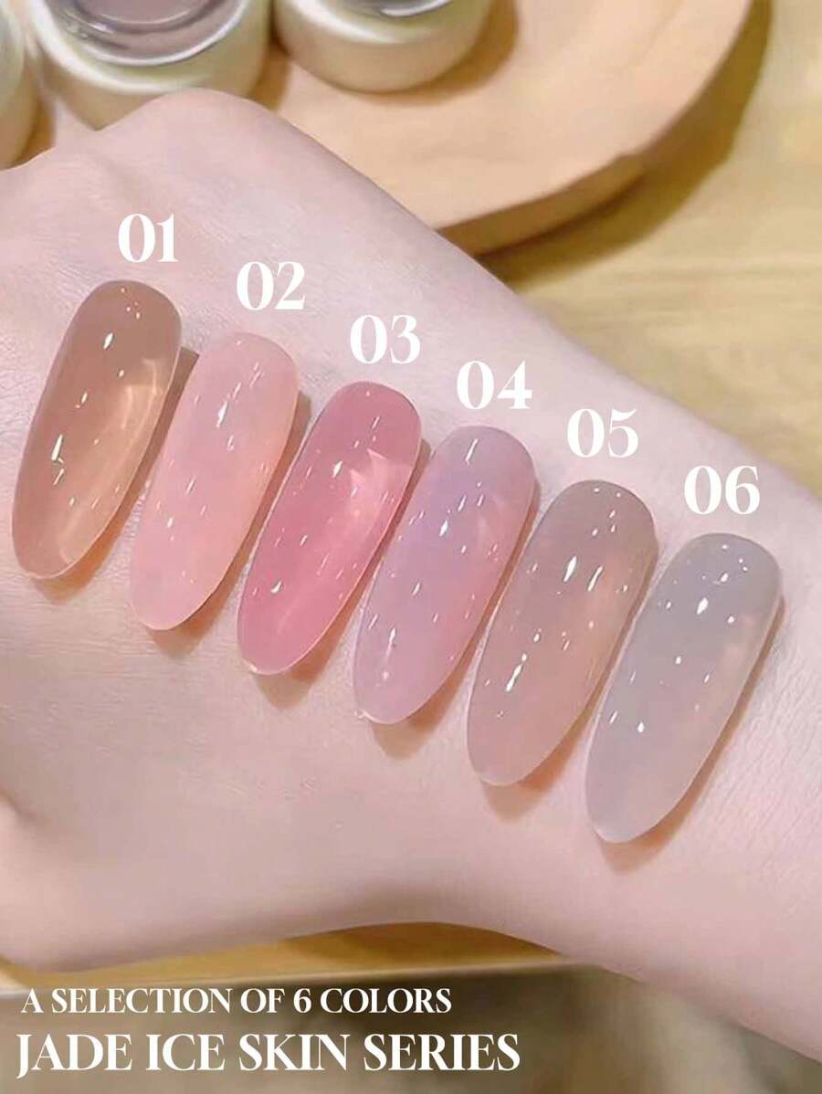 15毫升半透明裸色指甲油，新款流行美甲底色，玉色、果冻色、裸色、冰透明奶茶色，美甲沙龙专用，DIY美甲 - 彩色 - 查看 1