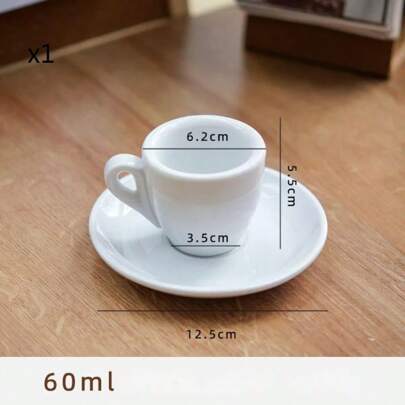 60ml Professional Competition Level Italian Espresso Cup & Saucer Set, Ceramic Thick Espresso Cup, Cappuccino Tumbler Back To School