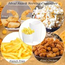 50/20/10pcs/1pc White French Fry Boxes, French Fry Holder, Mini French Fry Fryer, French Fry Stand, Disposable Popcorn Cups, Takeout Boxes, Suitable For Malls, Birthdays, Christmas