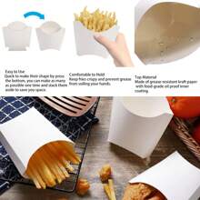 50/20/10pcs/1pc White French Fry Boxes, French Fry Holder, Mini French Fry Fryer, French Fry Stand, Disposable Popcorn Cups, Takeout Boxes, Suitable For Malls, Birthdays, Christmas