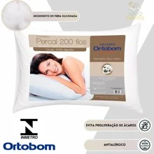 Kit Of 2 Ortobom Percal Pillows 200 Threads 100% Cotton Antiallergic 70cm X 50cm - White - View 3