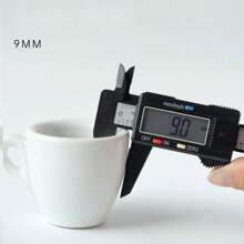 60毫升专业比赛级意式浓缩咖啡杯碟套装，陶瓷厚咖啡杯，卡布奇诺杯 重返校园 - 白色 - 查看 6