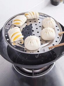 1 件不锈钢蒸盘，加厚隔水蒸架，食物蒸锅架，厨房蒸盘架