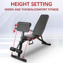 DDCAQIOUA [Upgraded Version]Multifunctional Fitness Bench, Sturdy, Foldable, Adjustable Weight Bench, Barbell Bench Press And Sit-Up Training Equipment, Multifunctional Fitness Chair For Fly Training, Suitable For Fitness Enthusiasts To Use Indoors And Outdoors As A General Sports Accessory.