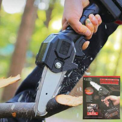 1 Pieza Mini Motosierra Negra, Motosierra Inalámbrica, Sierra de Poda Portátil, Motosierra Inalámbrica, Fácil de Manejar, Resistente, 110V Enchufe Plano, Ideal para Podar Ramas de Árboles, Para Cortar Madera de Patio, Jardín, Ramas de Jardín