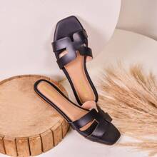 Women's H Simple Everyday Casual Cheap Flip Flop Sandals - 黑色 - 查看 2