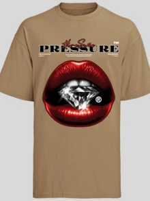 Men's T-Shirt Oversized Streetwear Fashion Fitness Anti Cardio Wolves Launch Gym Workout Bodybuilding - Màu be - Xem 2