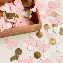 100 piezas de confeti de lazos rosados - Confeti para despedida de soltera "Se está atando el nudo", decoraciones de ducha nupcial con lazos, despedida de soltera "Atando el nudo"